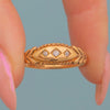 Antique 18ct Gold Diamond Three Stone Gypsy Ring