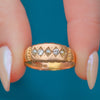 Victorian 15ct Gold Pearl Diamond Gypsy Ring, c.1864