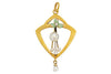 Art Nouveau 15ct Gold Enamel Pearl Pendant