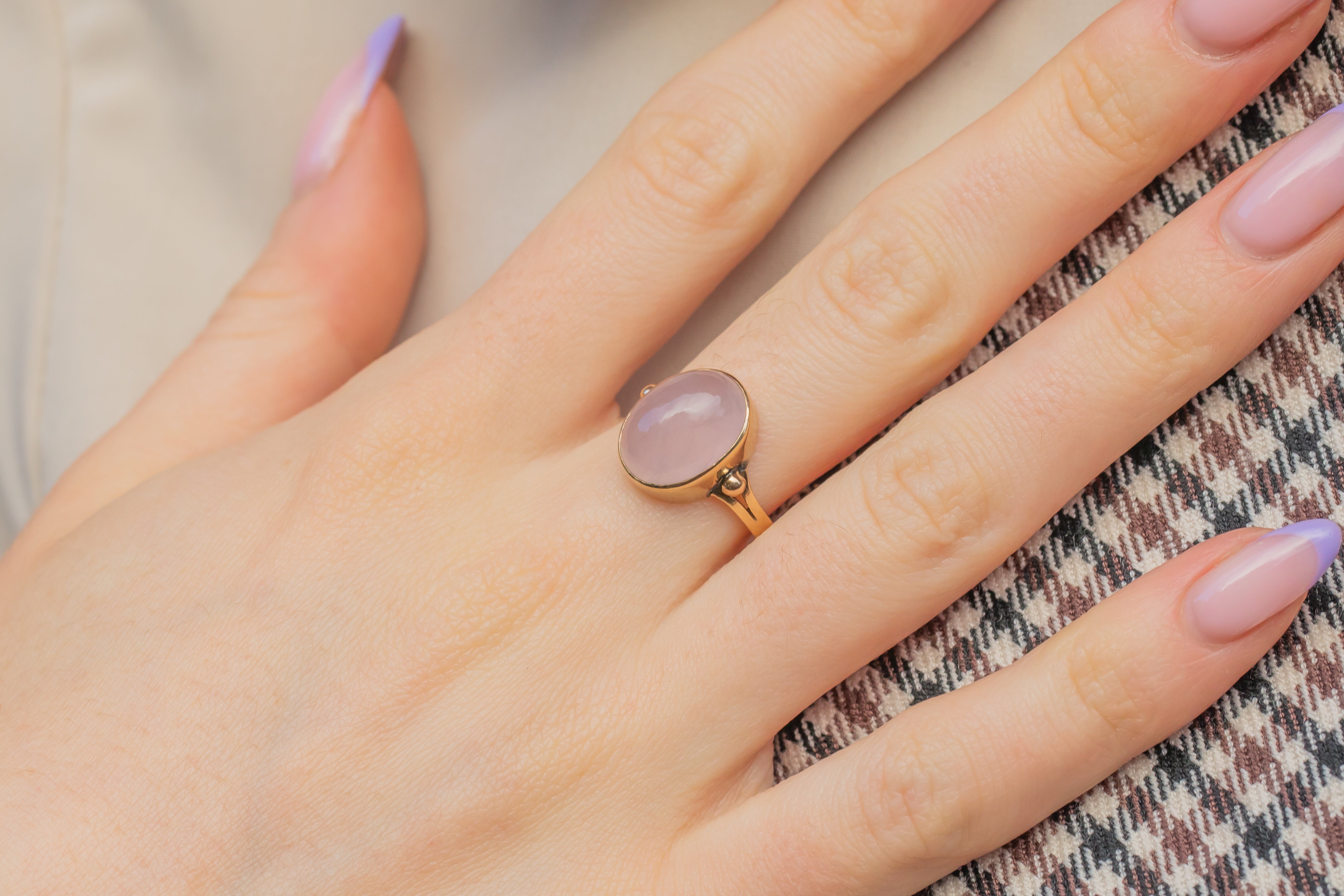 9ct gold clearance rose quartz ring