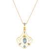 Art Nouveau 15ct Gold Aquamarine Integral Necklace, 1.04ct
