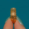 Antique Floral Engraved 18ct Gold Band, 8.7g