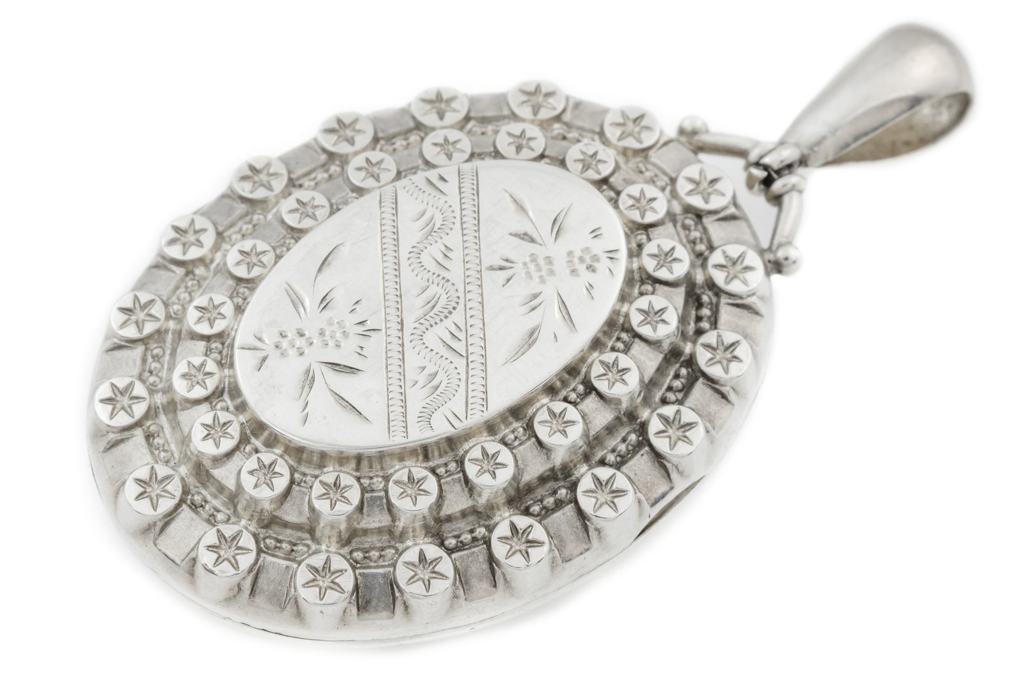 Birmingham year 1885 Victorian Sterling Silver Locket Pendant