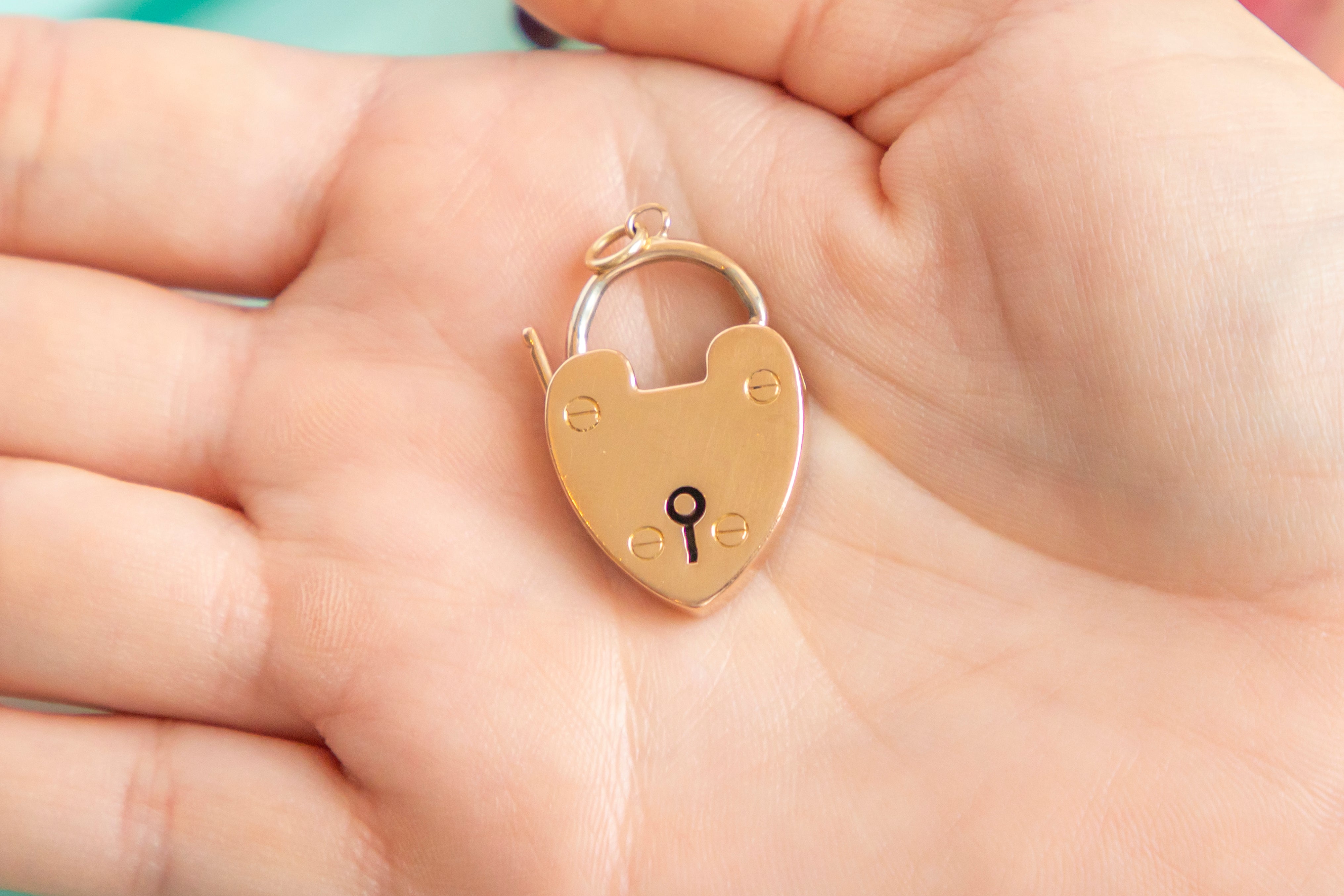 Vintage Heart Shaped Lock and Key Multi Chain Necklace 