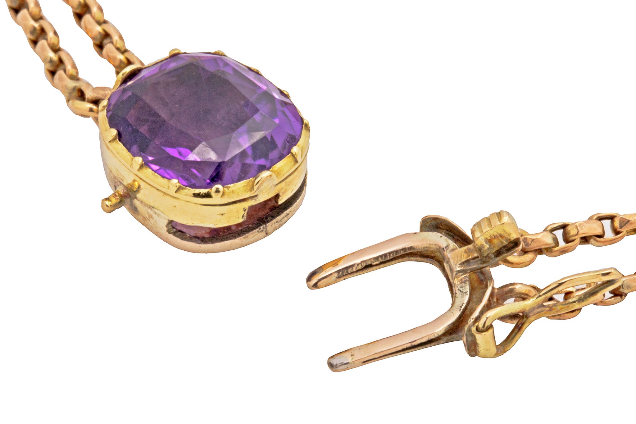 19th Century Pendant Featuring an 45ct Amethyst under a Sapphire