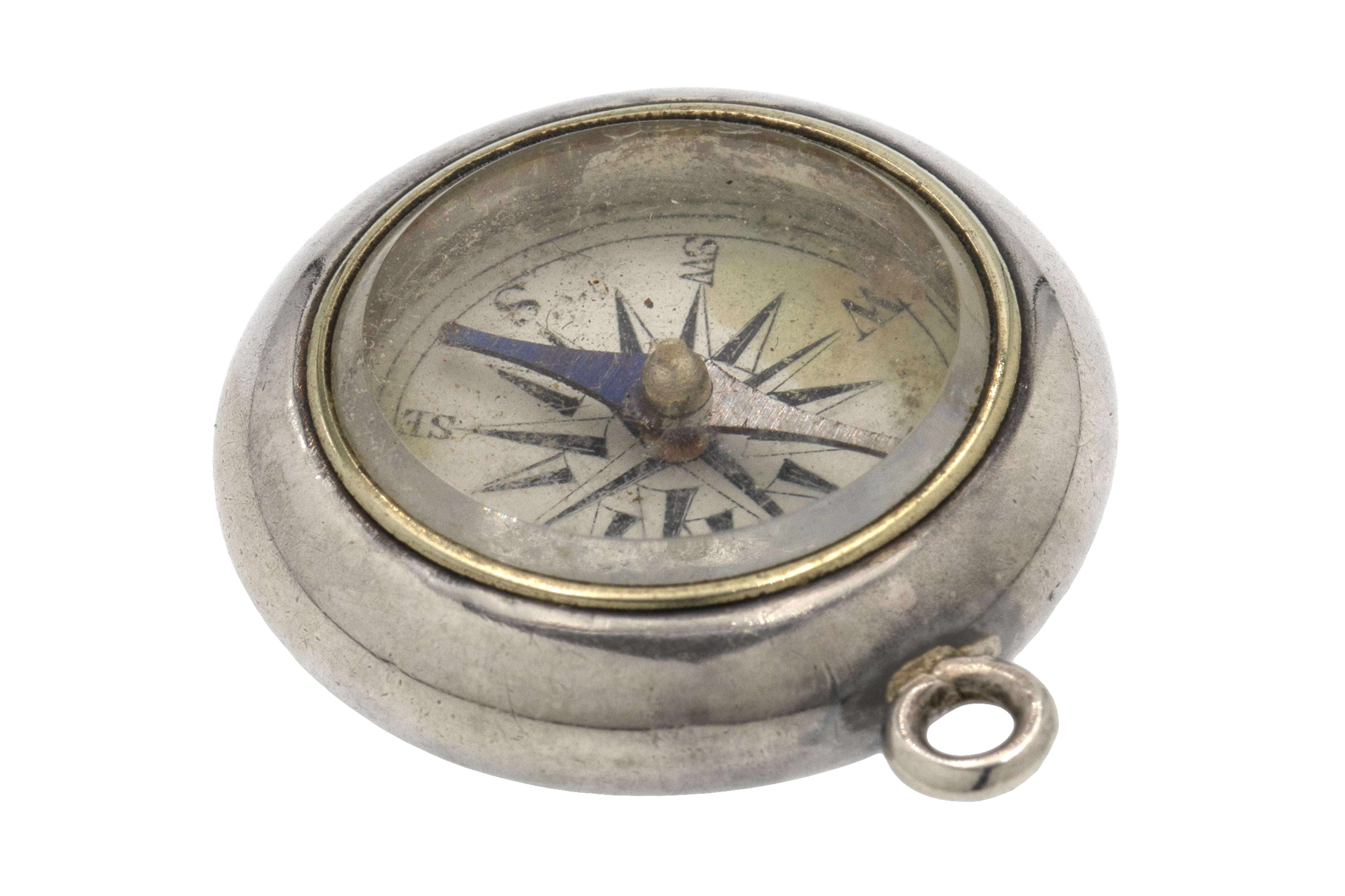 Engraved Compass Bracelet with Diamond